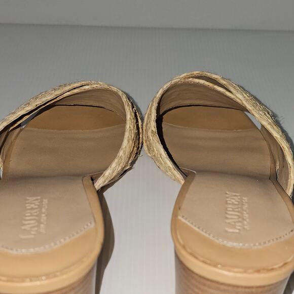 NEW Lauren Ralph Lauren Freddi Sandal Slide Slip On Raffia Size 10 - Picture 11 of 14